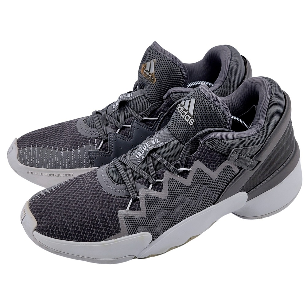Adidas D.O.N. Issue #2 Mens 12 Grey Basketball Shoes Donovan Mitchell No Insoles